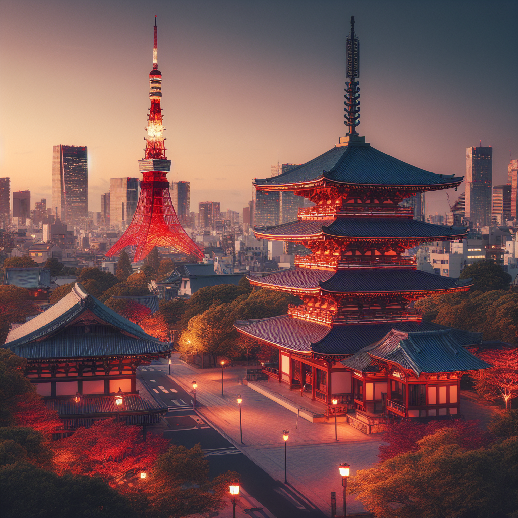 Tokyo Tower and Zojo-ji Temple